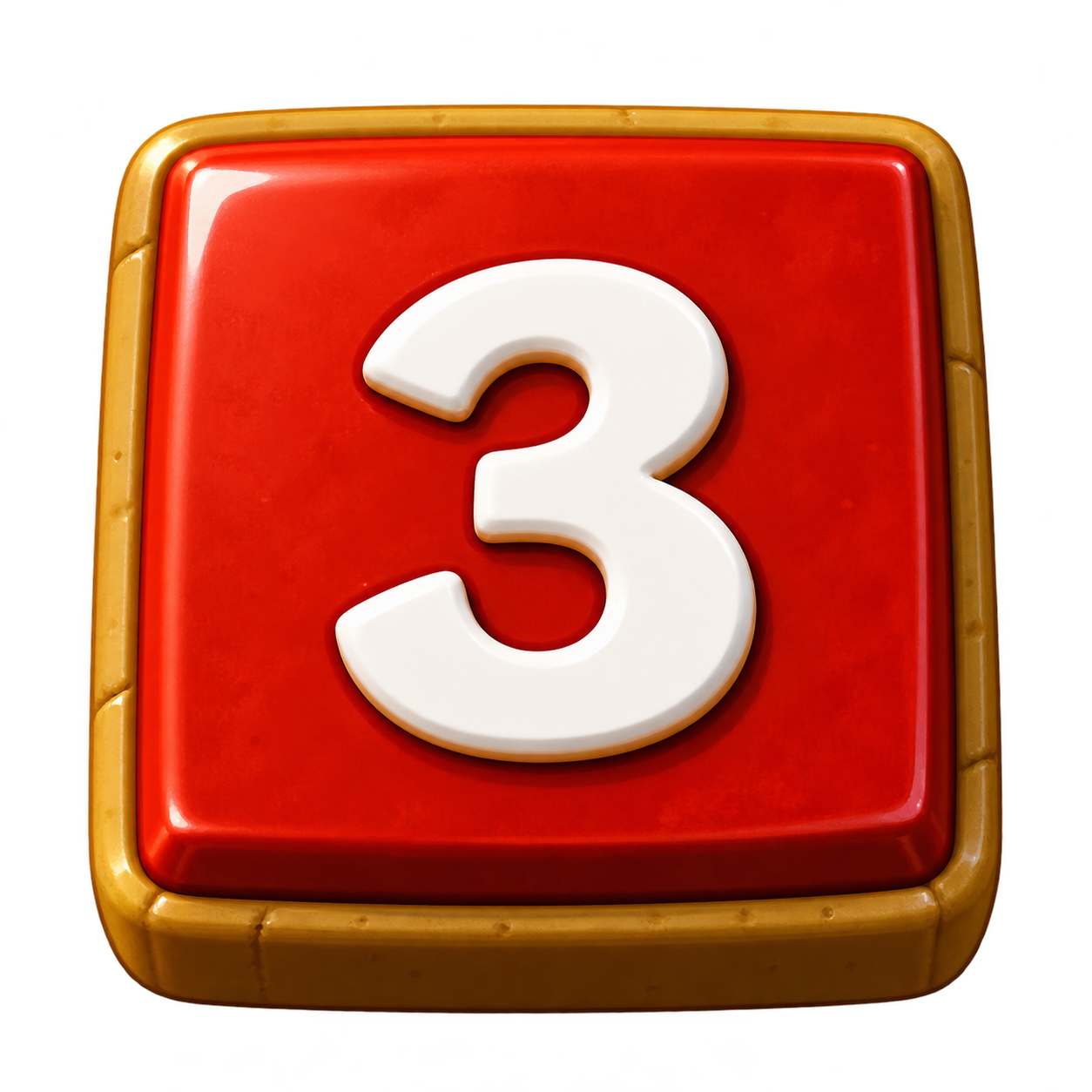Casilla roja numerada con el número 3