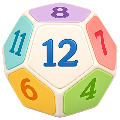 Dado D12 de adaptación matemática